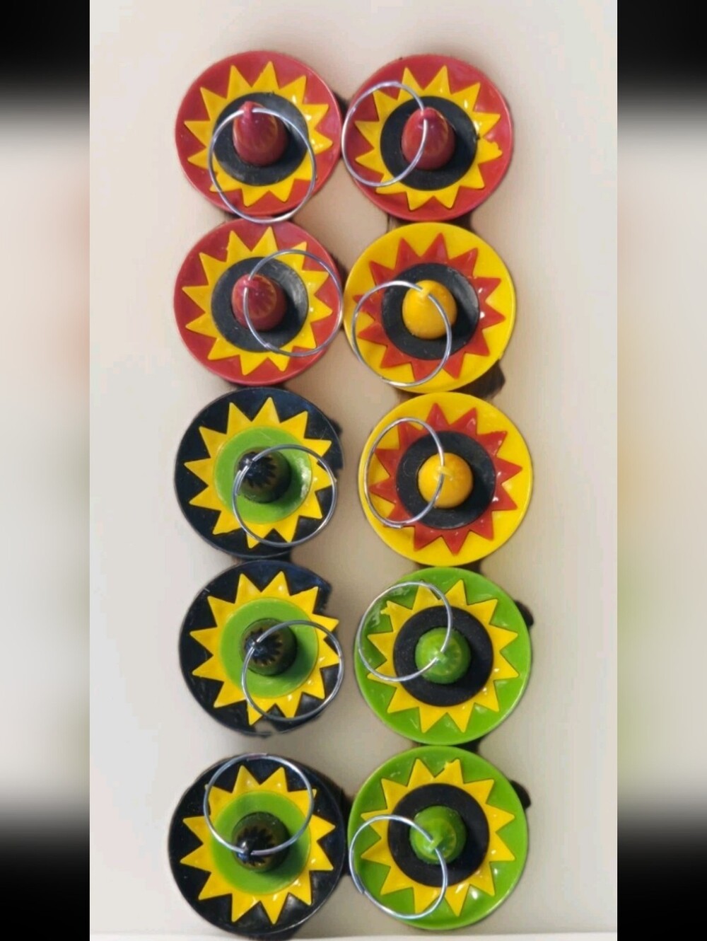 Colorful Sunburst Sombrero Hat Wine, Margharita Glass Markers Cinco De Mayo 10